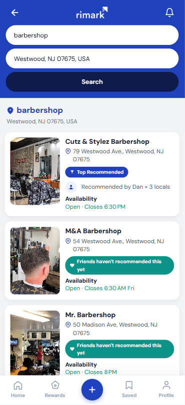 Rimark personalized search results